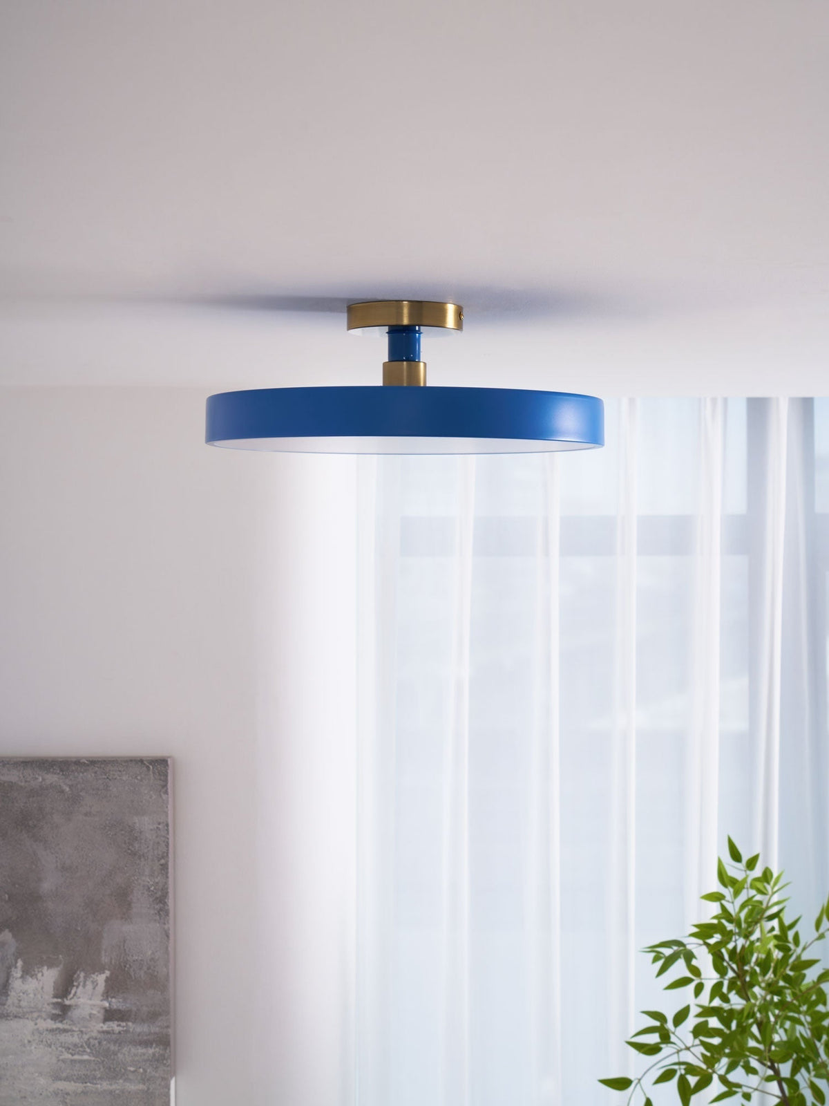 Aureiella moderne loftlampe, plan montering, sort og guld