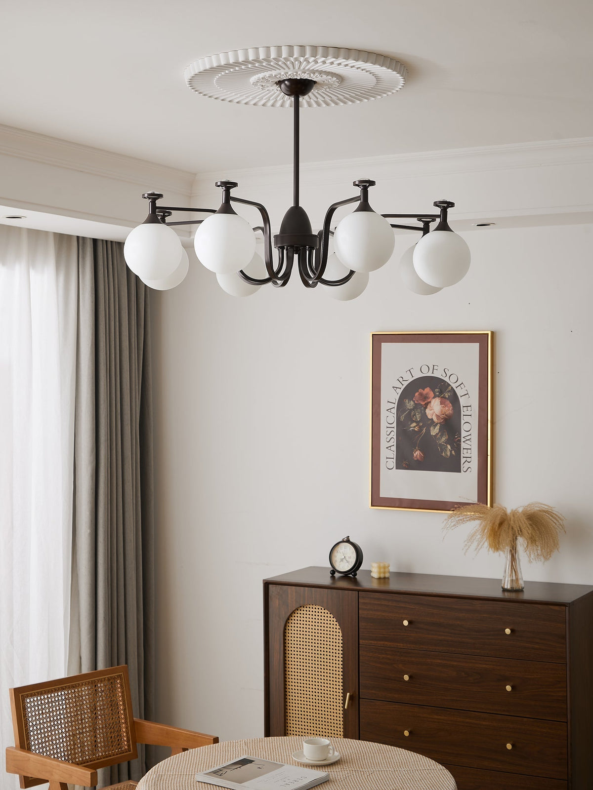Candeeiro de teto de vidro vintage elegante Zotheira