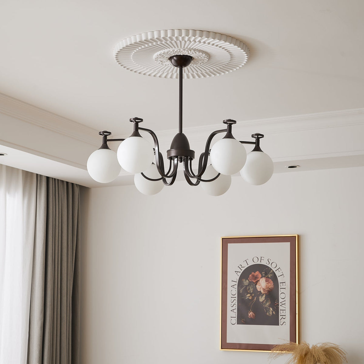 Candeeiro de teto de vidro vintage elegante Zotheira