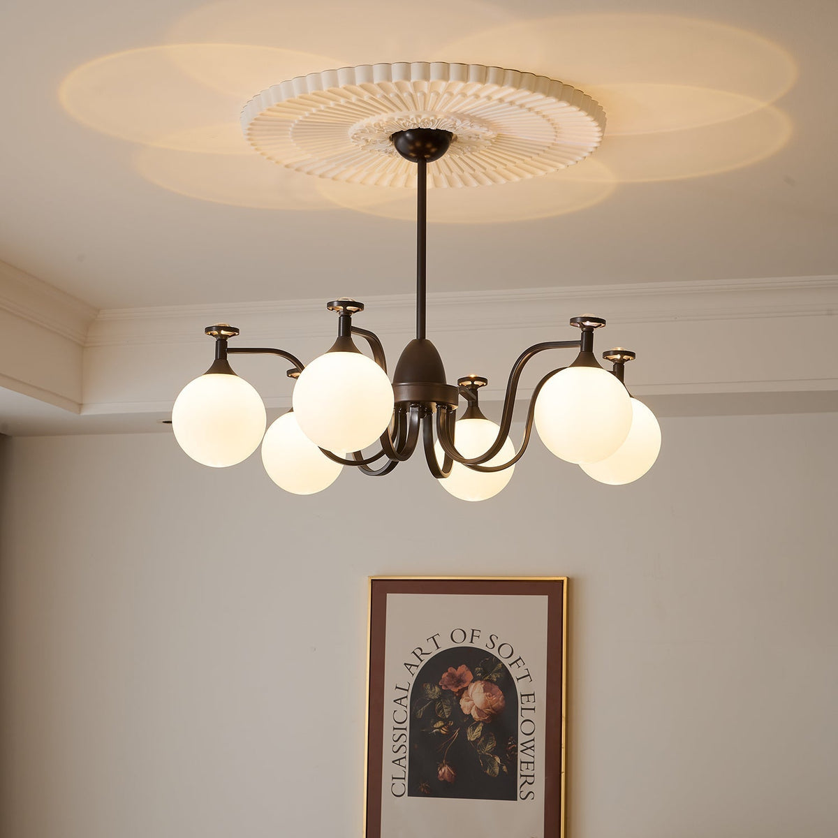 Candeeiro de teto de vidro vintage elegante Zotheira