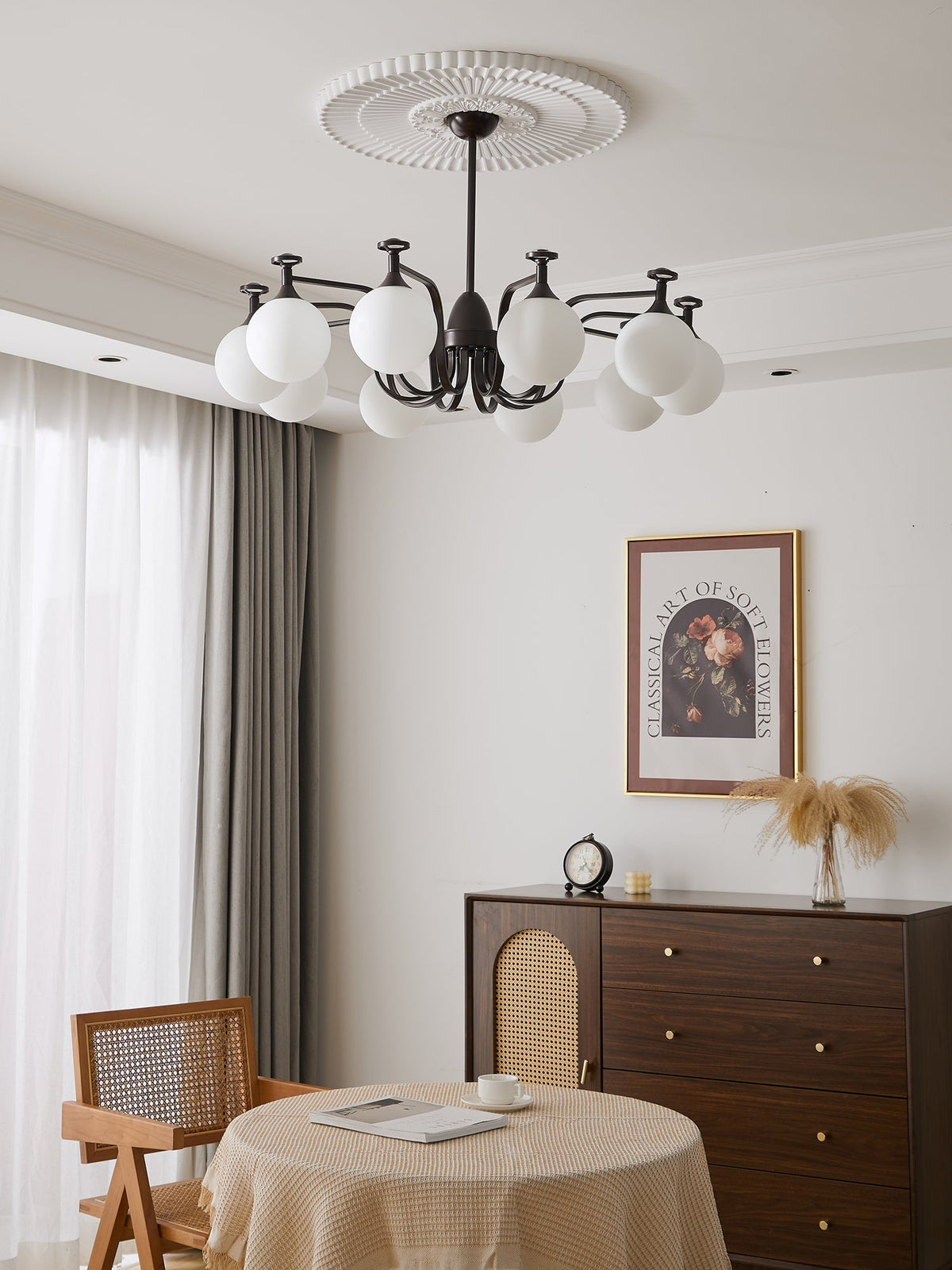 Candeeiro de teto de vidro vintage elegante Zotheira