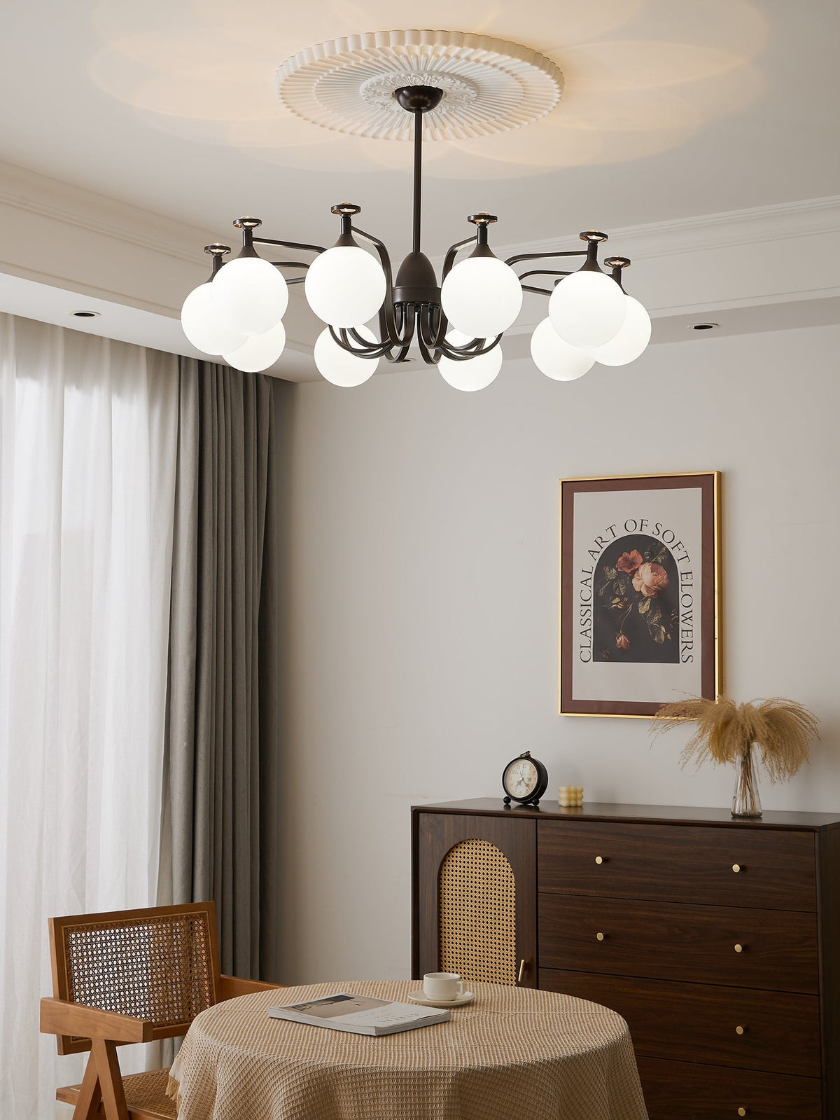 Candeeiro de teto de vidro vintage elegante Zotheira