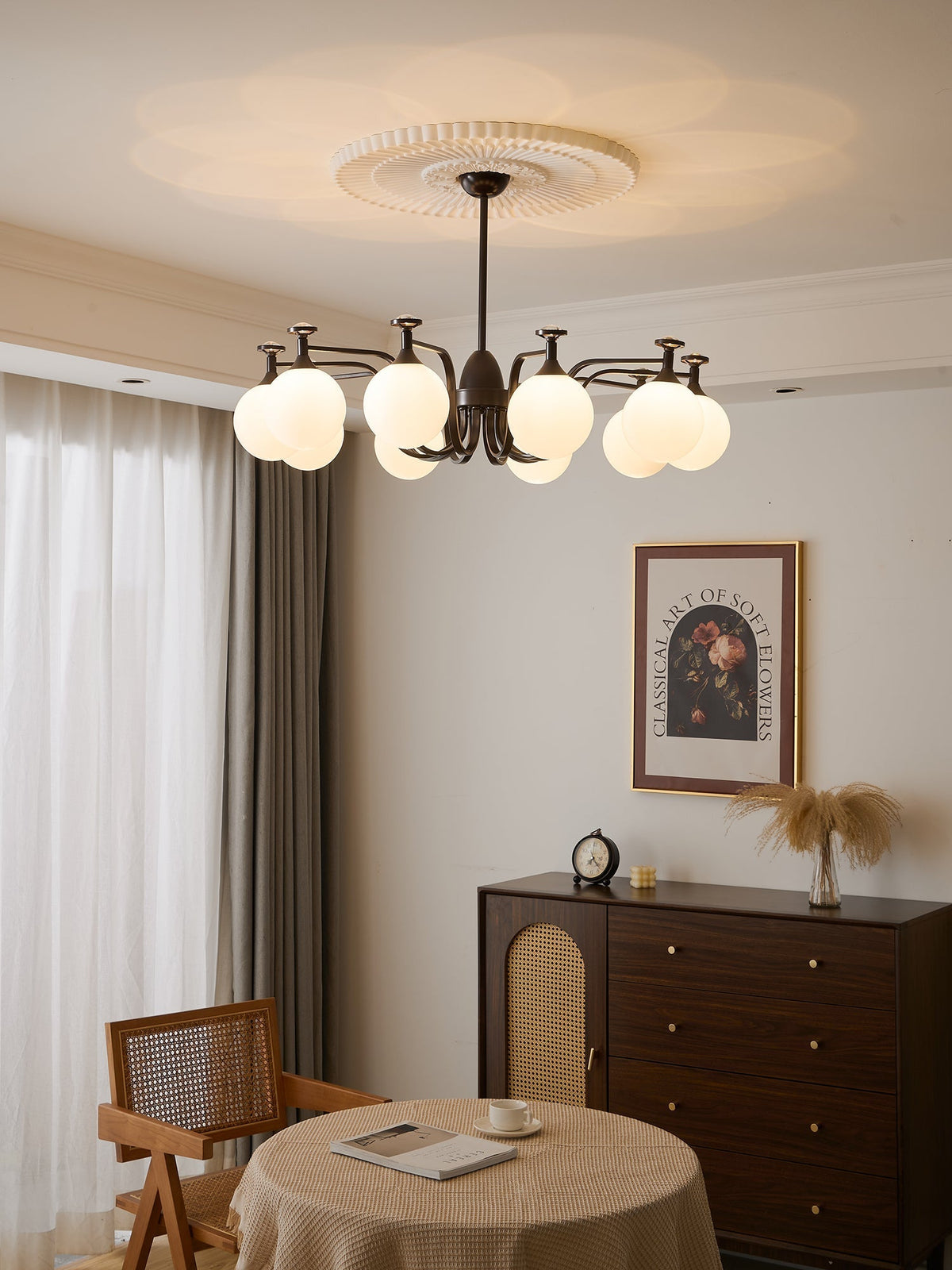Candeeiro de teto de vidro vintage elegante Zotheira