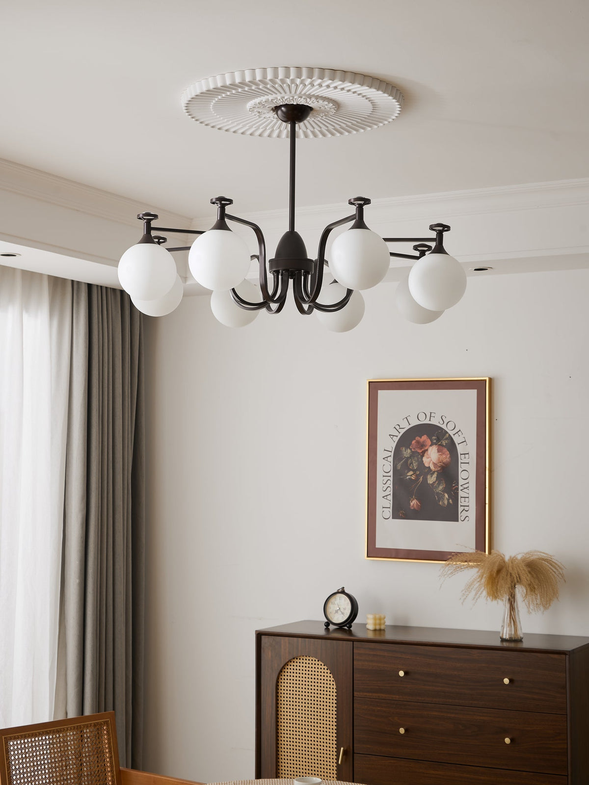 Candeeiro de teto de vidro vintage elegante Zotheira