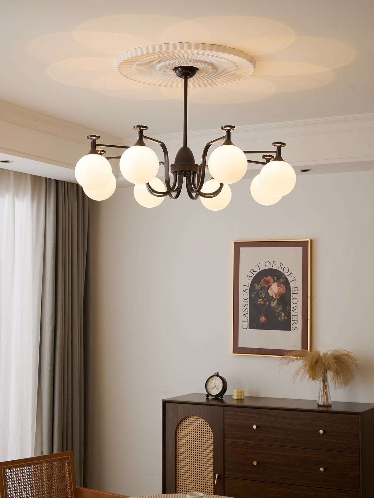 Candeeiro de teto de vidro vintage elegante Zotheira