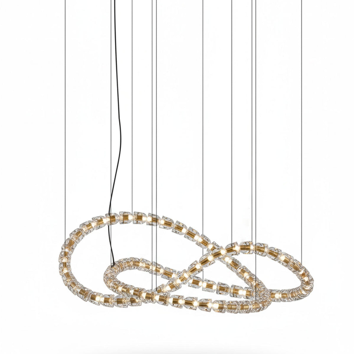 Candeeiro de teto de cristal dourado Nexus