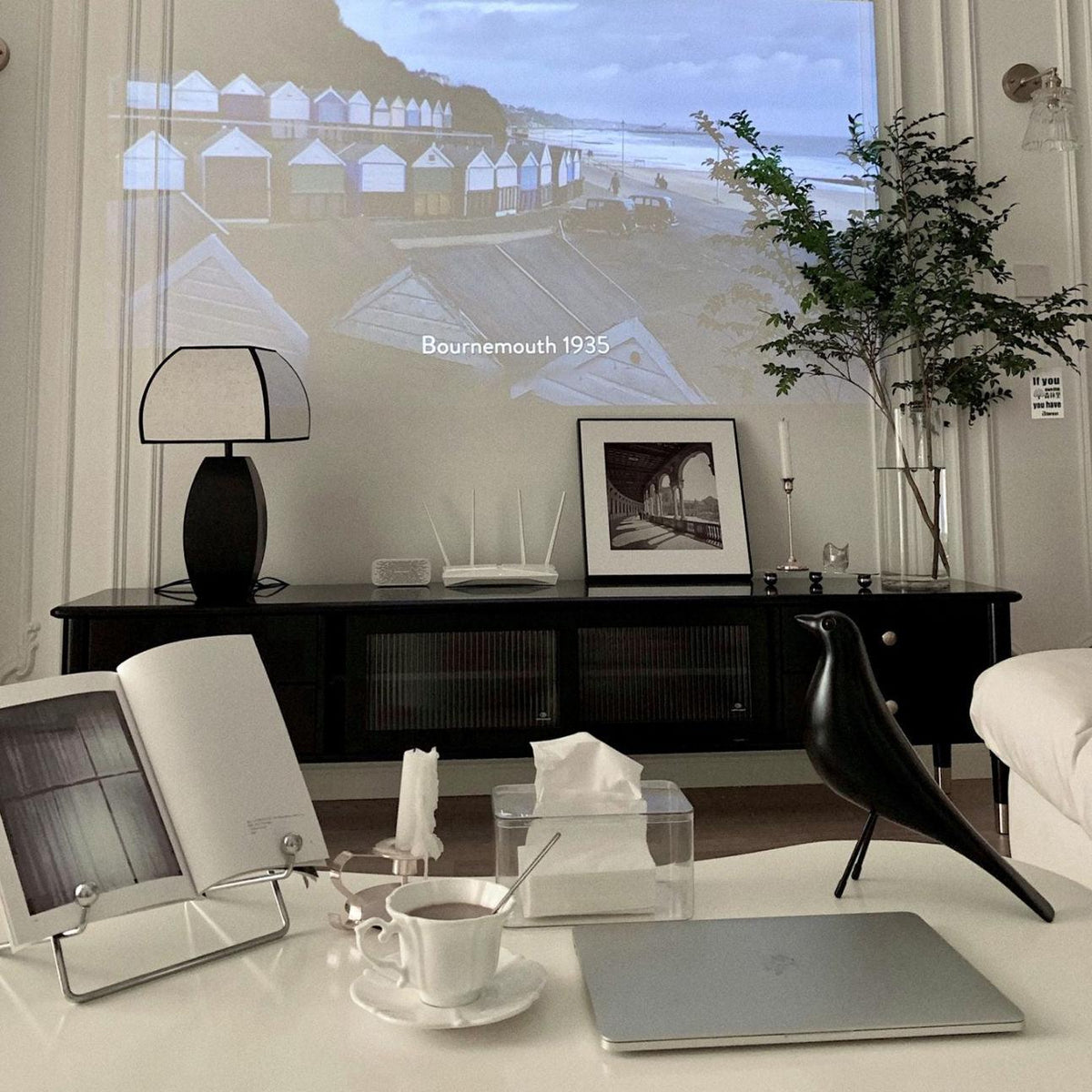 Alux minimalistisk bordslampa i tyg