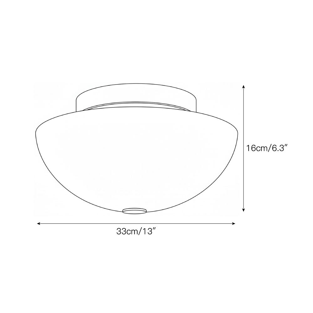 Rivirelle-kuppelformet flush-loftslampe