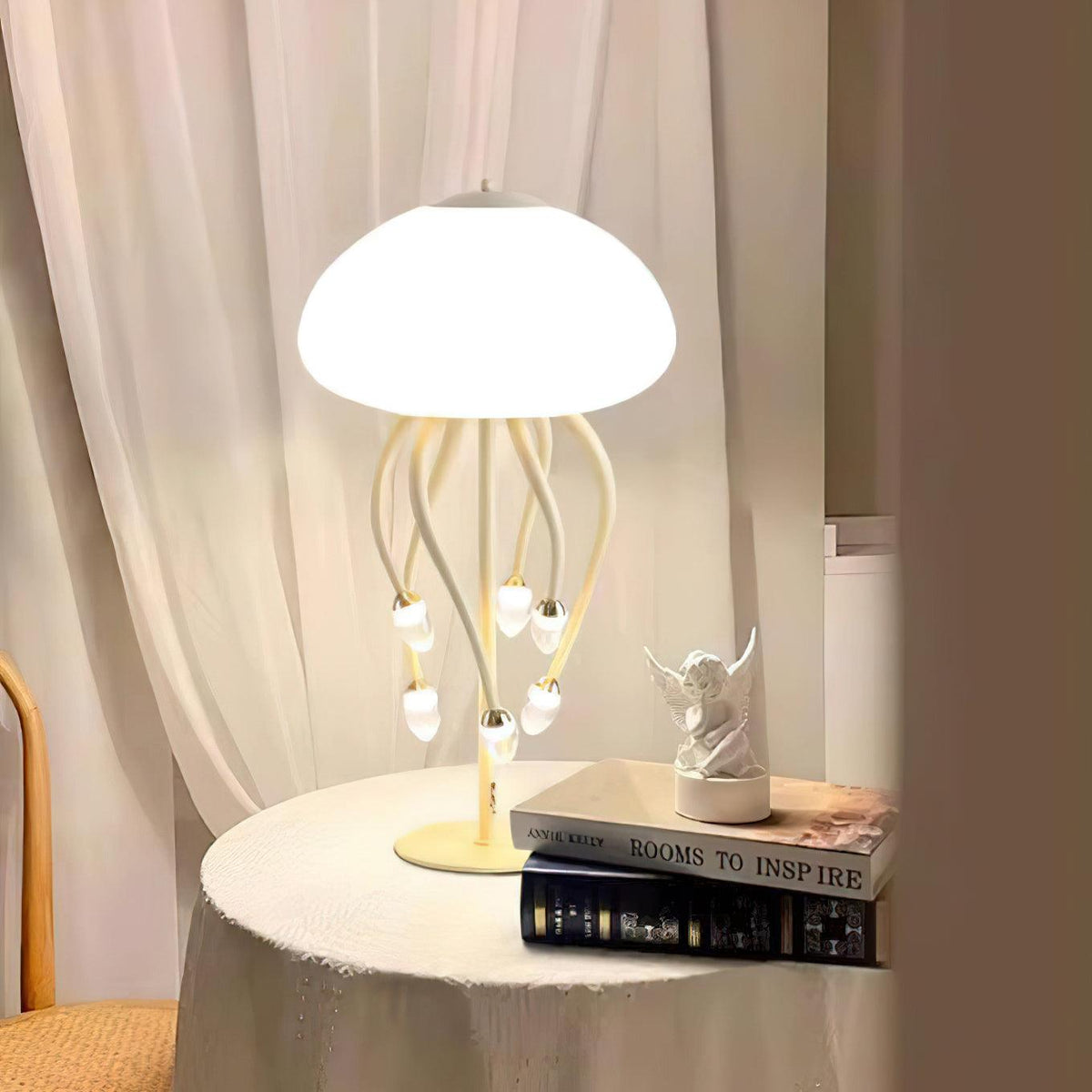 Zosilyra finurlig glasbordlampe formet som en vandmand