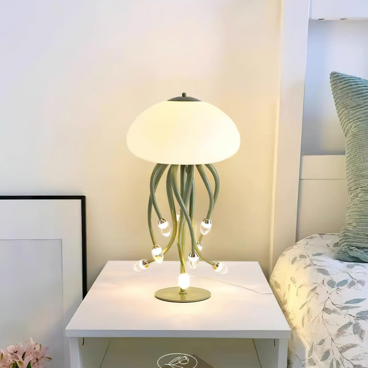 Zosilyra finurlig glasbordlampe formet som en vandmand