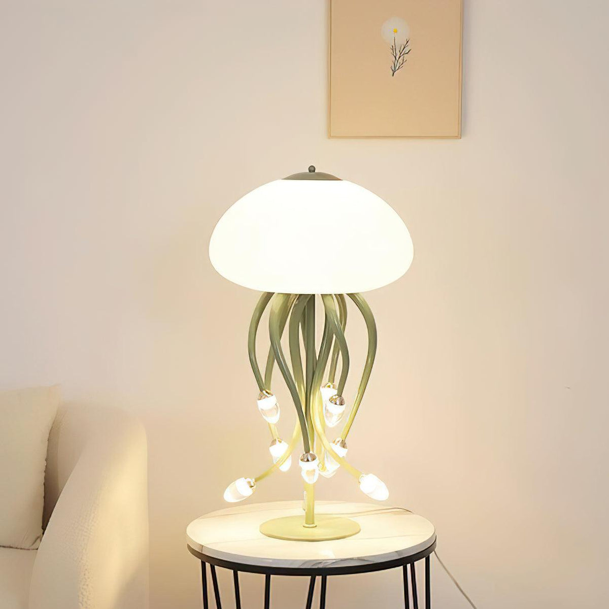 Zosilyra finurlig glasbordlampe formet som en vandmand