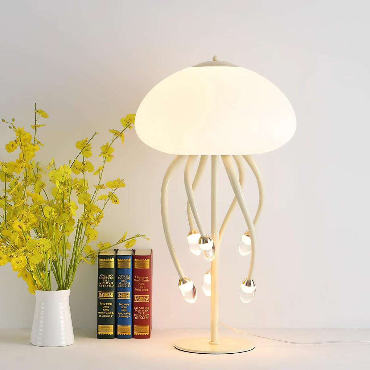 Zosilyra finurlig glasbordlampe formet som en vandmand