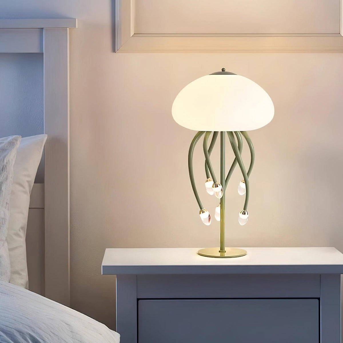 Zosilyra finurlig glasbordlampe formet som en vandmand
