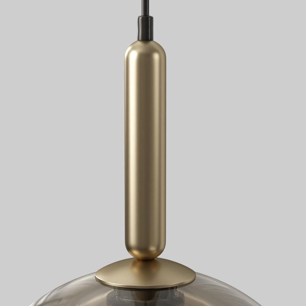 Renley pendellampa med konjakfärgad glaskupa och mässing, mid-century
