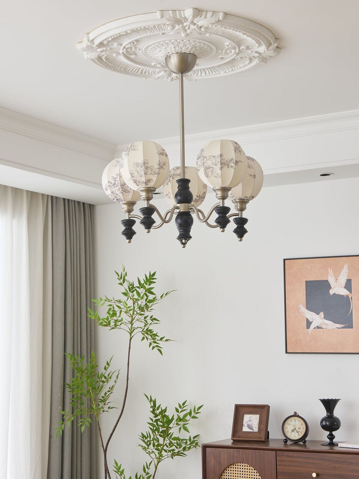 Osilan traditionel elegant vintagekrystallsekrone i træ