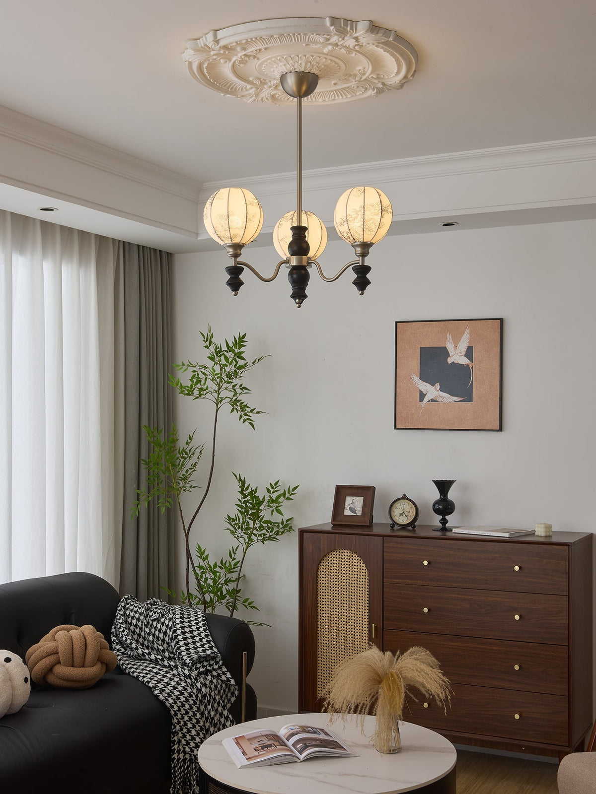 Osilan traditionel elegant vintagekrystallsekrone i træ