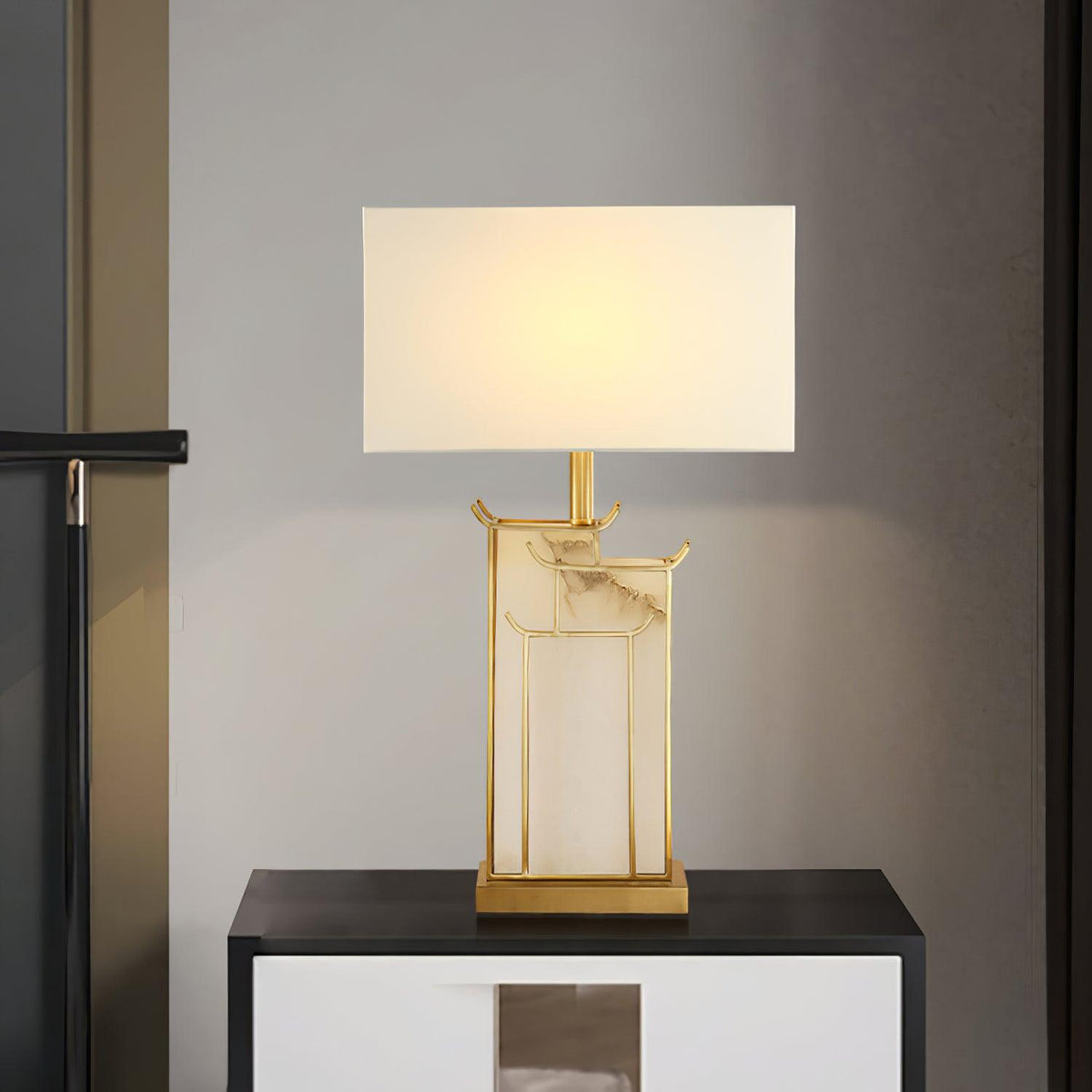 Nysilor rektangulær bordlampe i glas