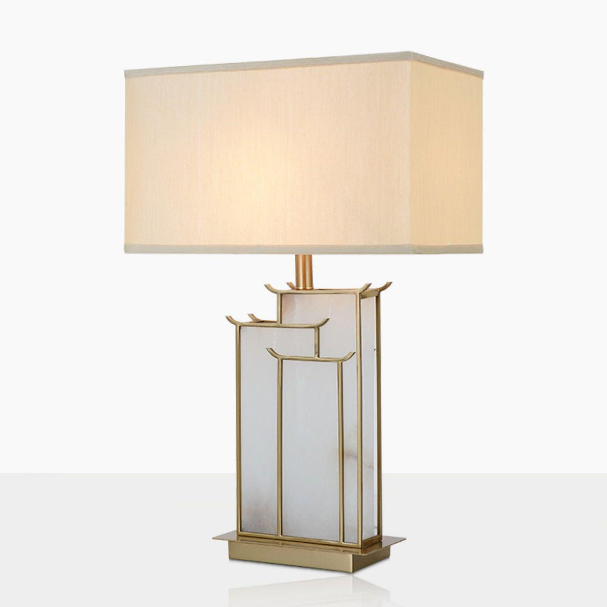 Nysilor rektangulær bordlampe i glas