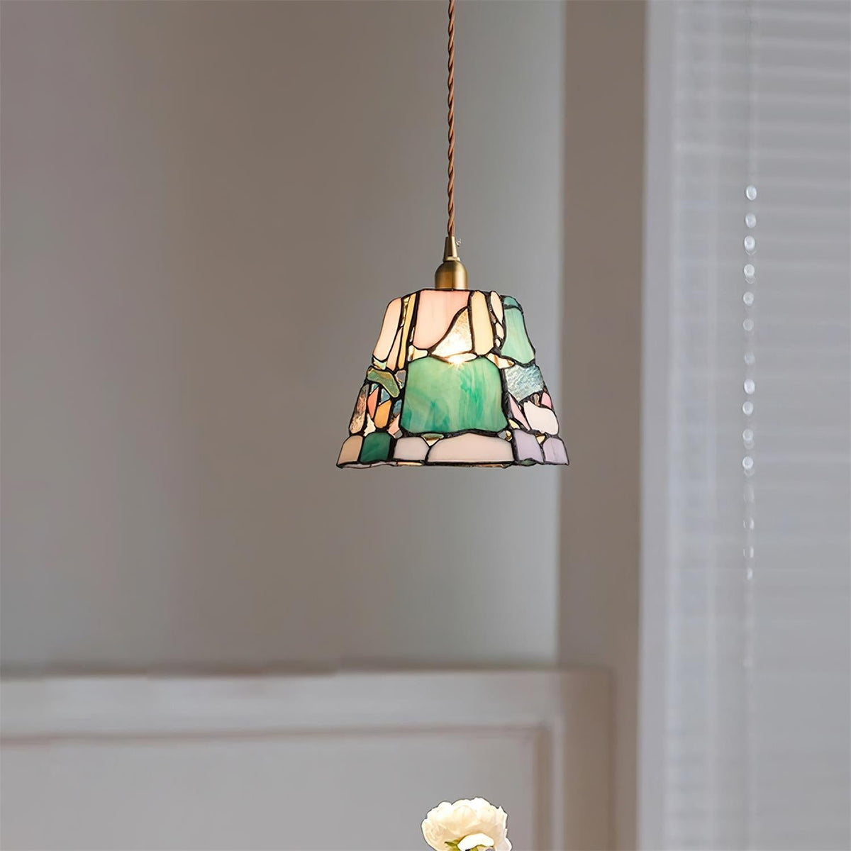 Fira Tiffany-Style Stained Glass Pendant Light