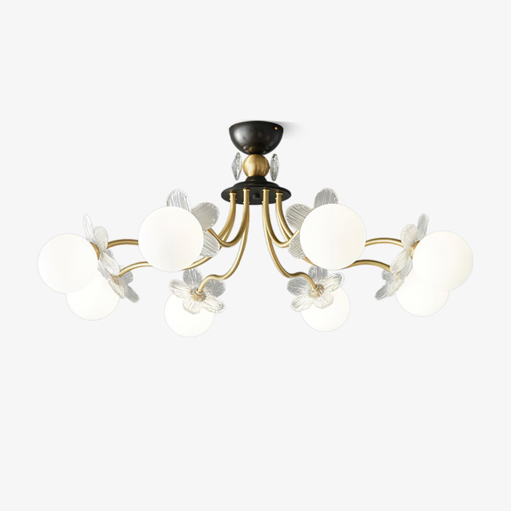 Lustre de vidro artístico com flores em florada Orlaeila