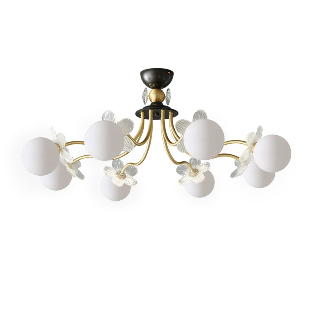 Lustre de vidro artístico com flores em florada Orlaeila