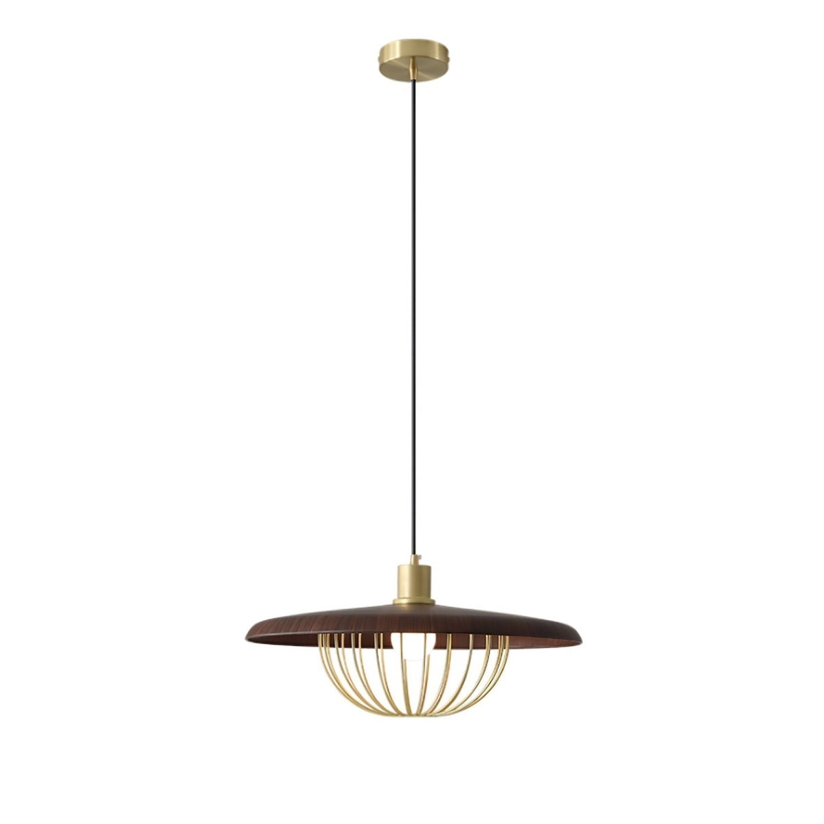 Candeeiro suspenso retro vintage em madeira Rinoira