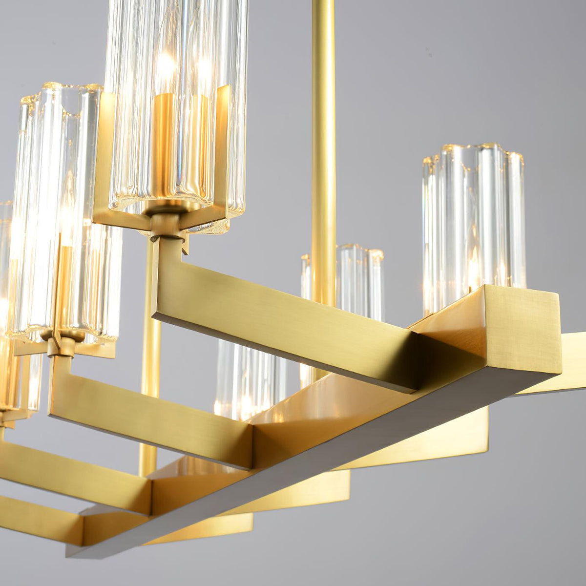 Velinora ljuskrona i mässing och glas, modern