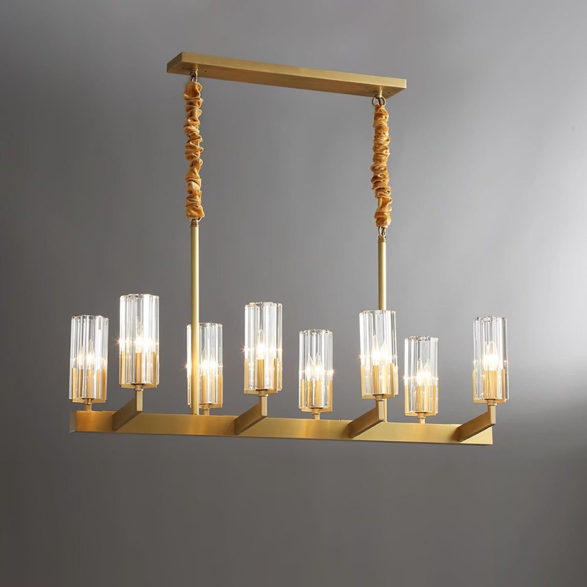 Velinora ljuskrona i mässing och glas, modern
