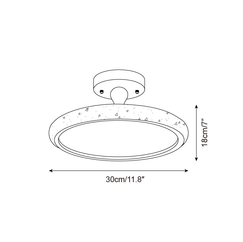 Luvia loftlampe, halvplan, travertin