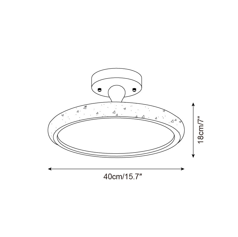 Luvia loftlampe, halvplan, travertin