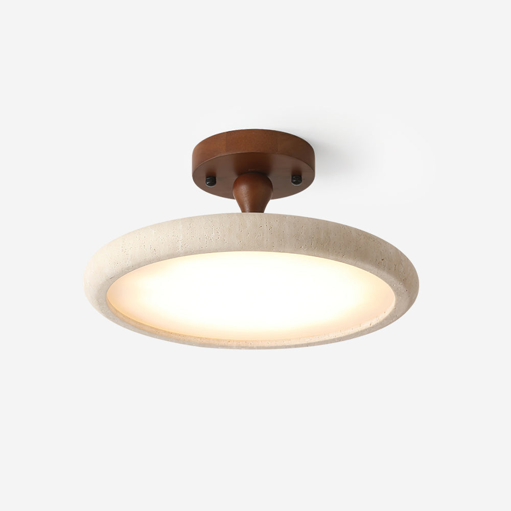 Luvia loftlampe, halvplan, travertin