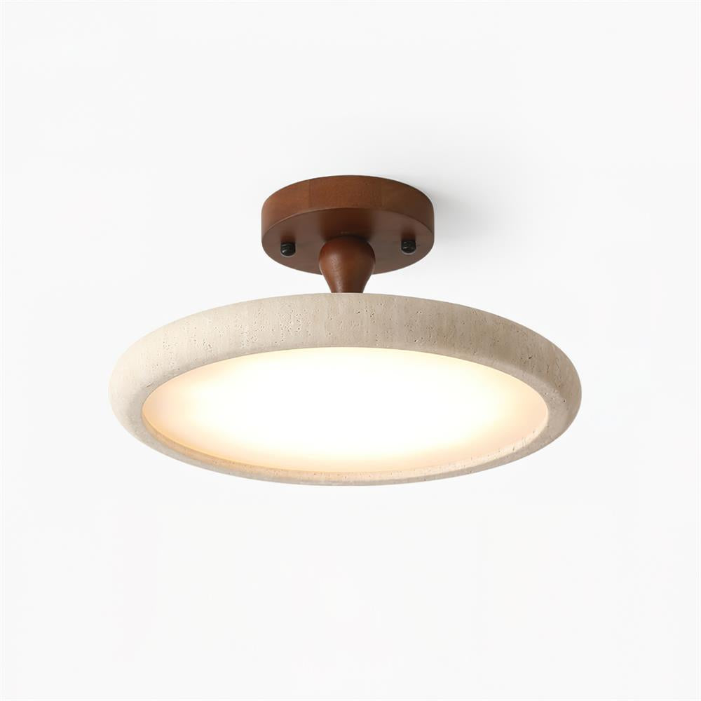 Luvia loftlampe, halvplan, travertin