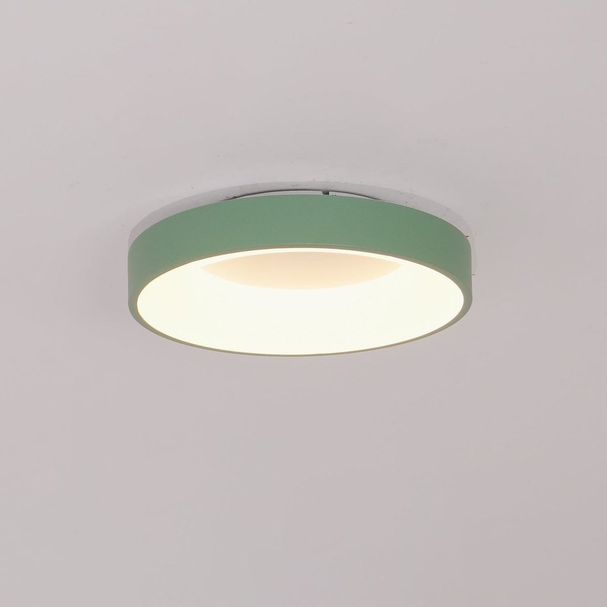 Candeeiro de teto Jareth em ferro contemporâneo com abajur verde