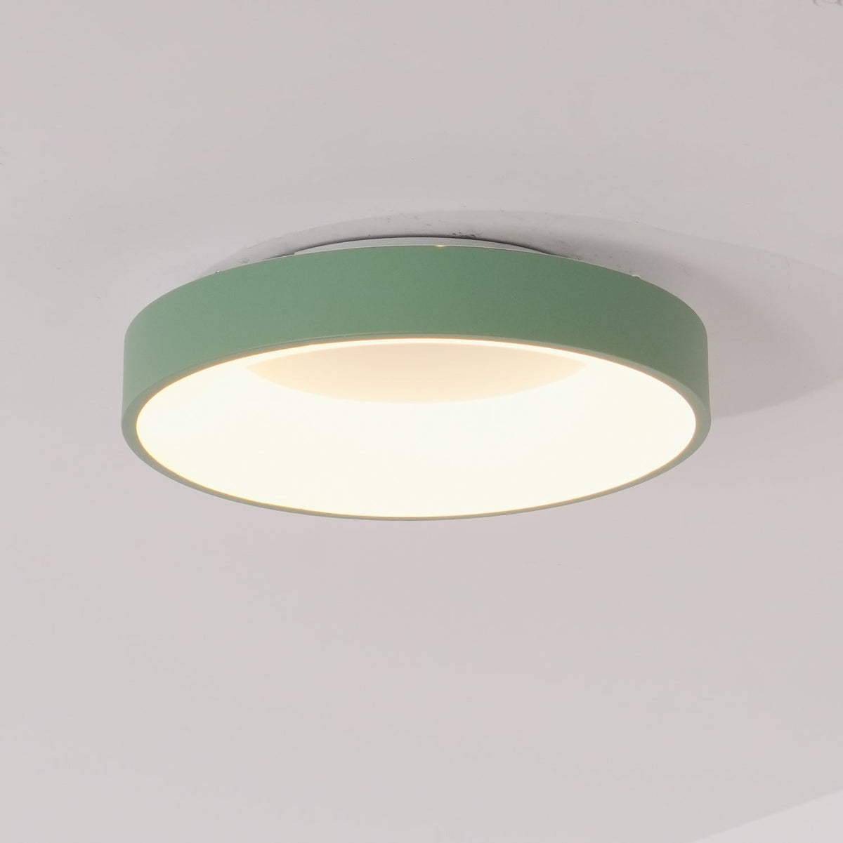 Candeeiro de teto Jareth em ferro contemporâneo com abajur verde