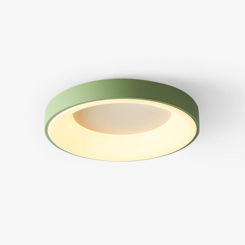 Candeeiro de teto Jareth em ferro contemporâneo com abajur verde