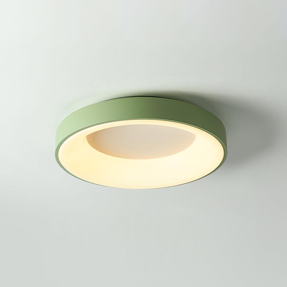 Candeeiro de teto Jareth em ferro contemporâneo com abajur verde