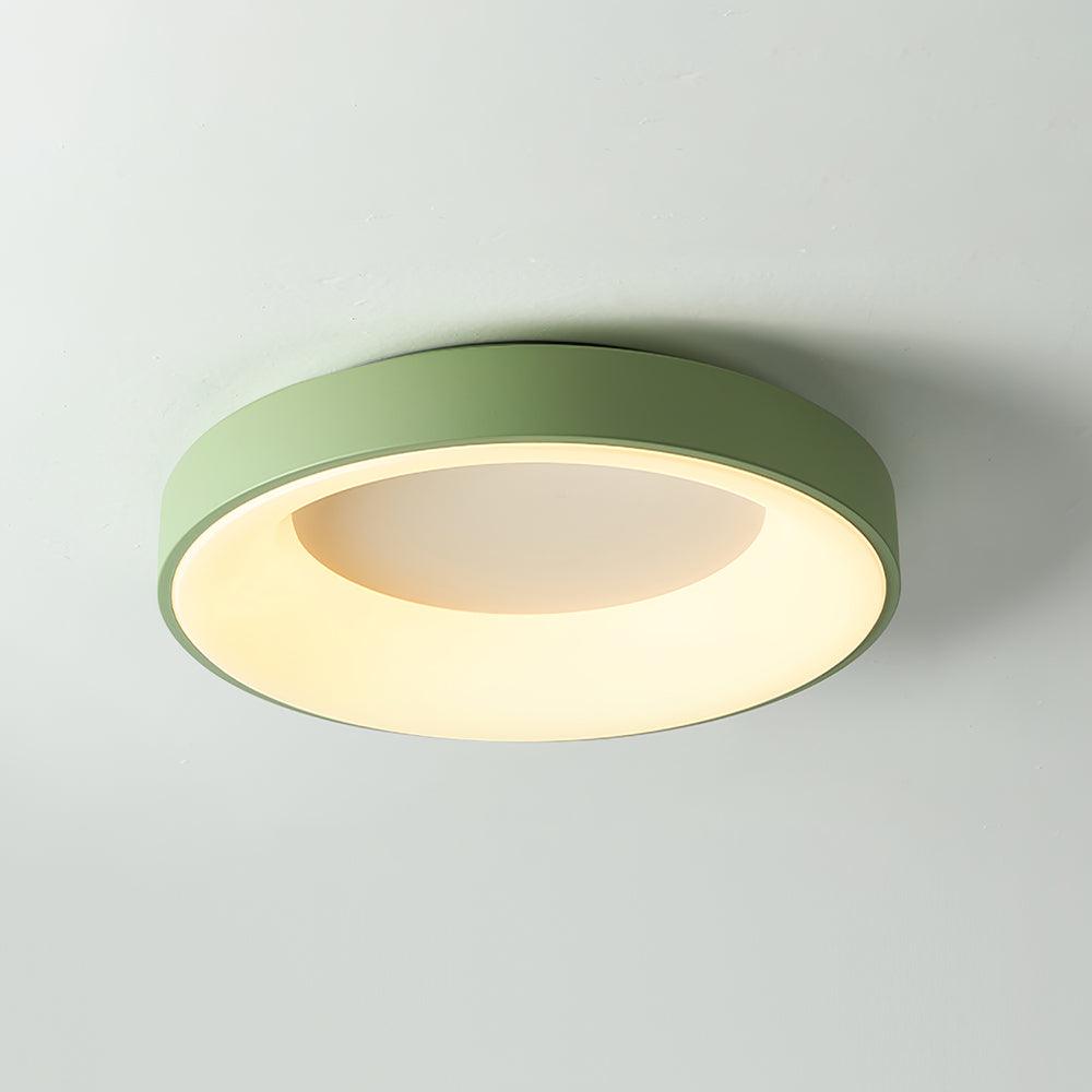 Candeeiro de teto Jareth em ferro contemporâneo com abajur verde