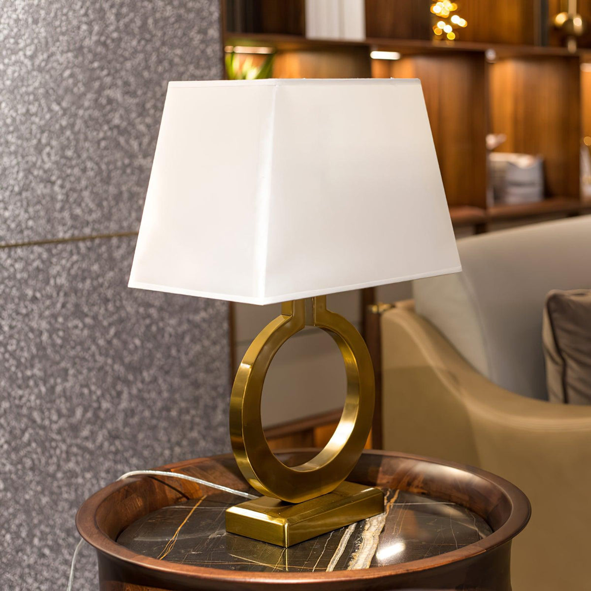 Lyrace hyggelig bordlampe i stof