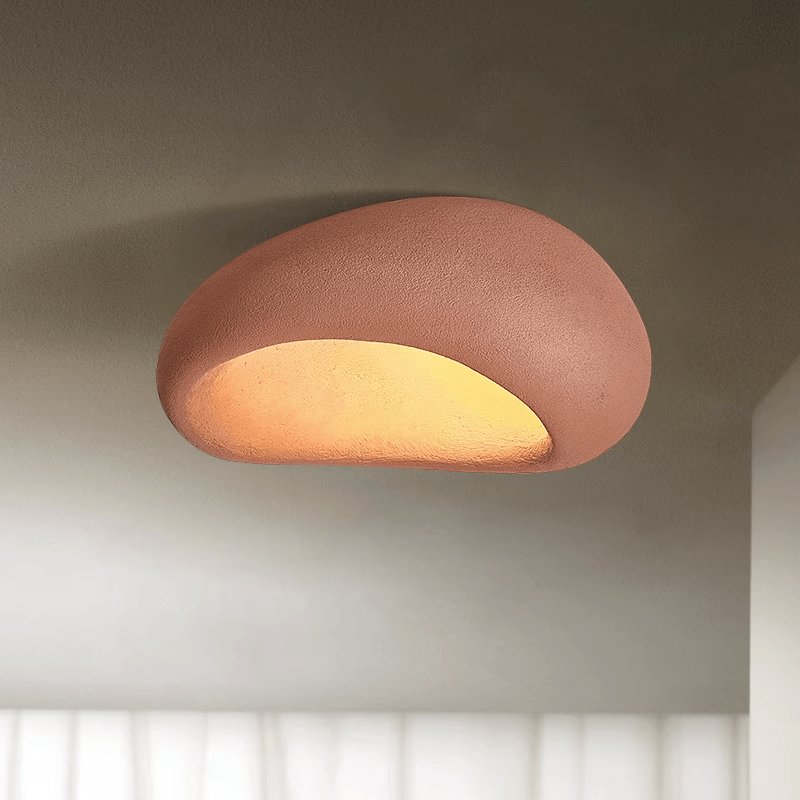 Rivenira loftslampe med japansk wabi-sabi-måne