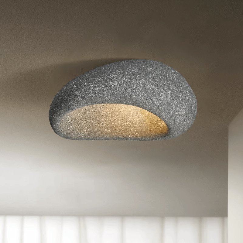 Rivenira loftslampe med japansk wabi-sabi-måne