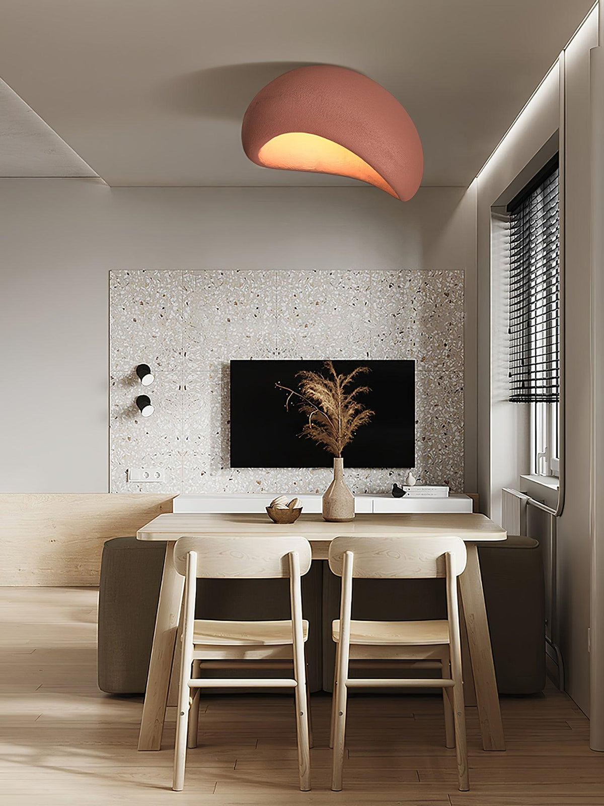 Rivenira loftslampe med japansk wabi-sabi-måne