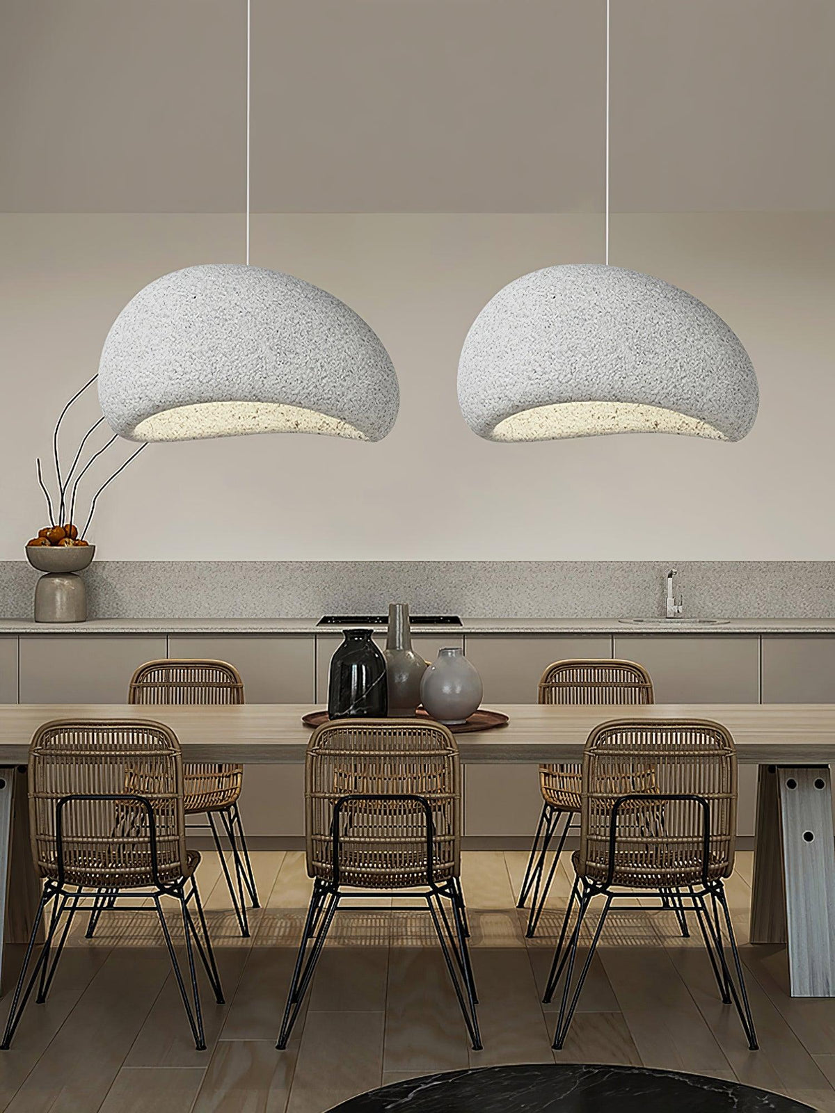Candeeiro suspenso Tsukiyo Cloud, estilo wabi-sabi