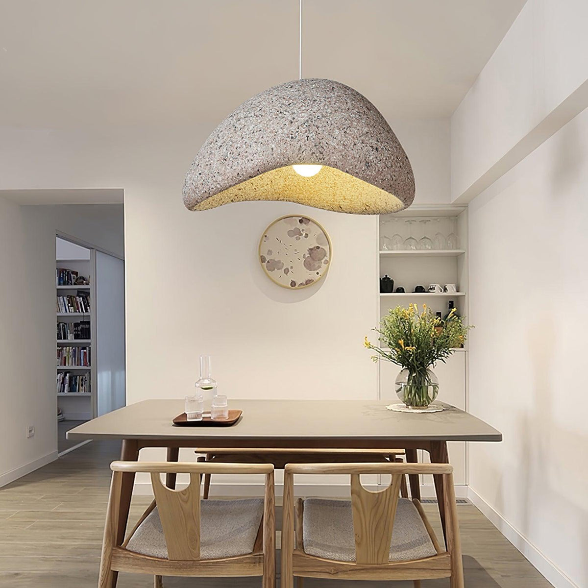 Candeeiro suspenso Tsukiyo Cloud, estilo wabi-sabi