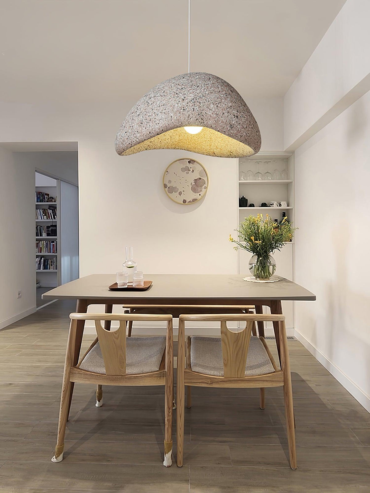 Candeeiro suspenso Tsukiyo Cloud, estilo wabi-sabi