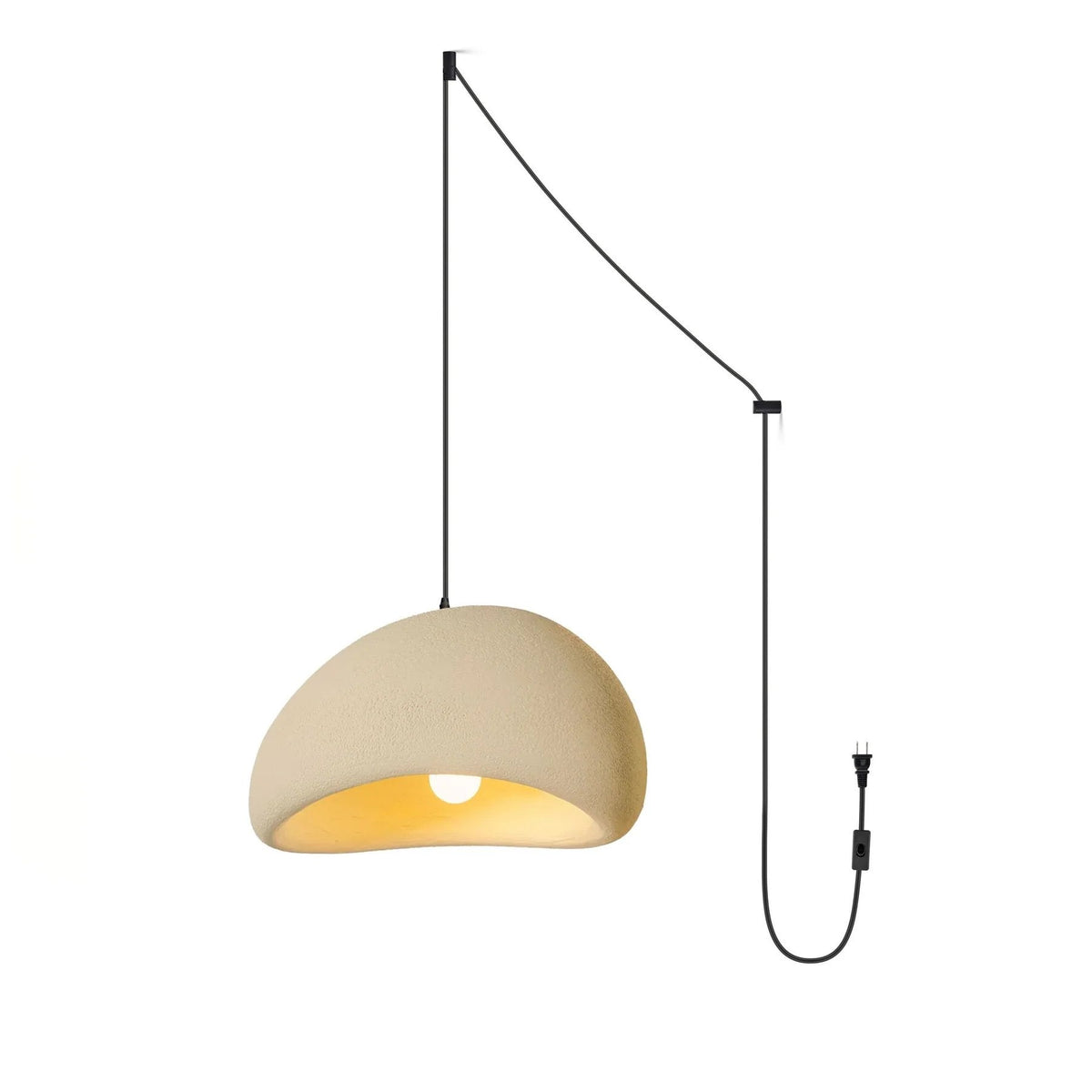 Ecor gips-pendellampe halvkupel plug-in wabi sabi