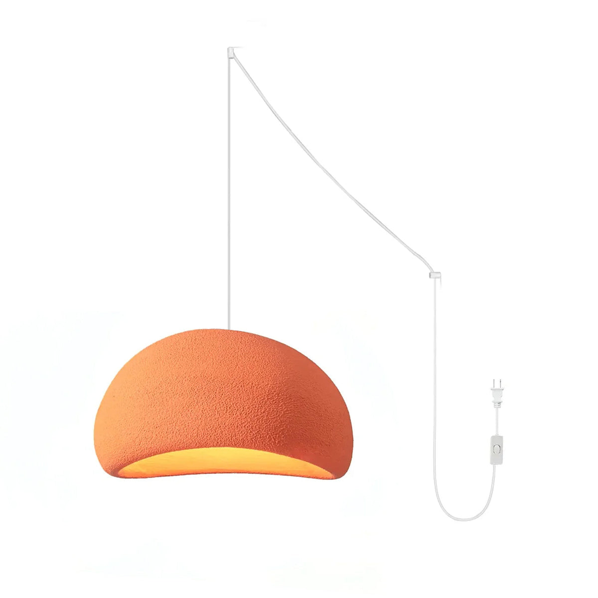 Selineria pendellampa med molnformad swag-design i wabi-sabi-stil