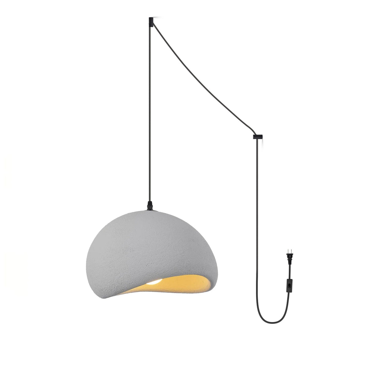 Ecor gips-pendellampe halvkupel plug-in wabi sabi