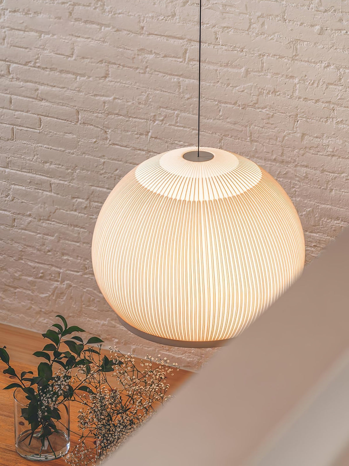 Lineiella minimalistisk pendellampa i tyg