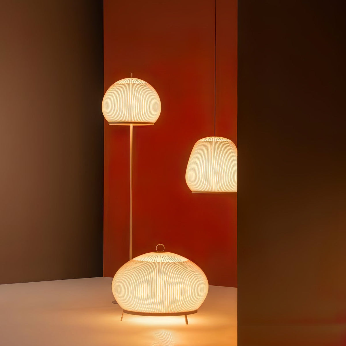 Lineiella minimalistisk pendellampa i tyg