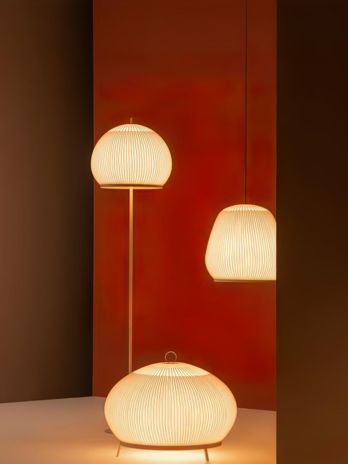 Nancy moderne bordlampe i stof